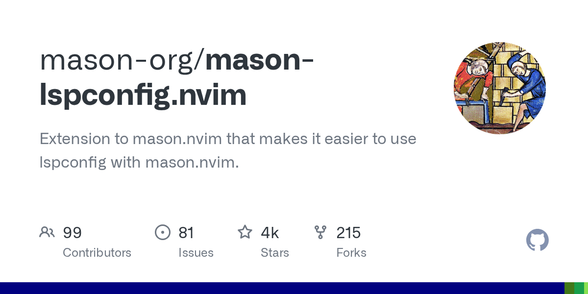 GitHub - mason-org/mason-lspconfig.nvim: Extension to mason.nvim that makes it easier to use lspconfig with mason.nvim.