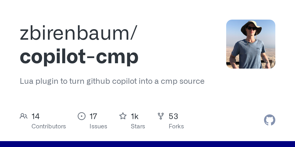 GitHub - zbirenbaum/copilot-cmp: Lua plugin to turn github copilot into a cmp source
