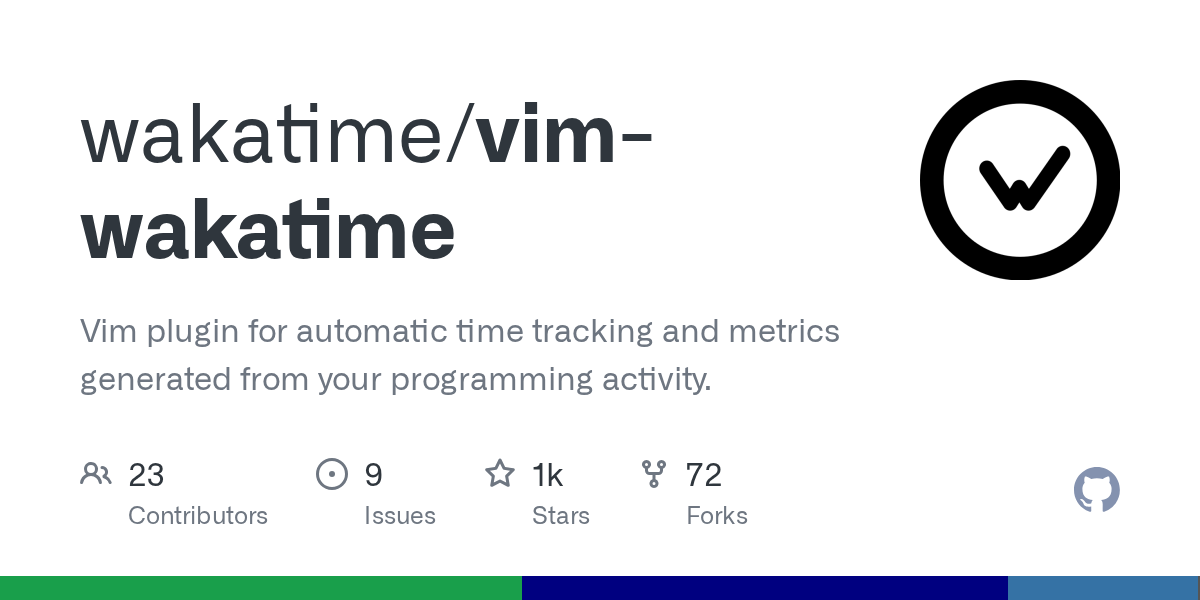 GitHub - wakatime/vim-wakatime: Vim plugin for automatic time tracking and metrics generated from your programming activity.